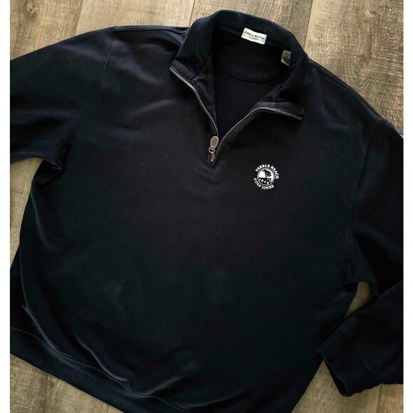 Pebble Beach Golf Links 100% Pima Cotton Quarter Zip Black Size XL Golf Course - Picture 1 of 7